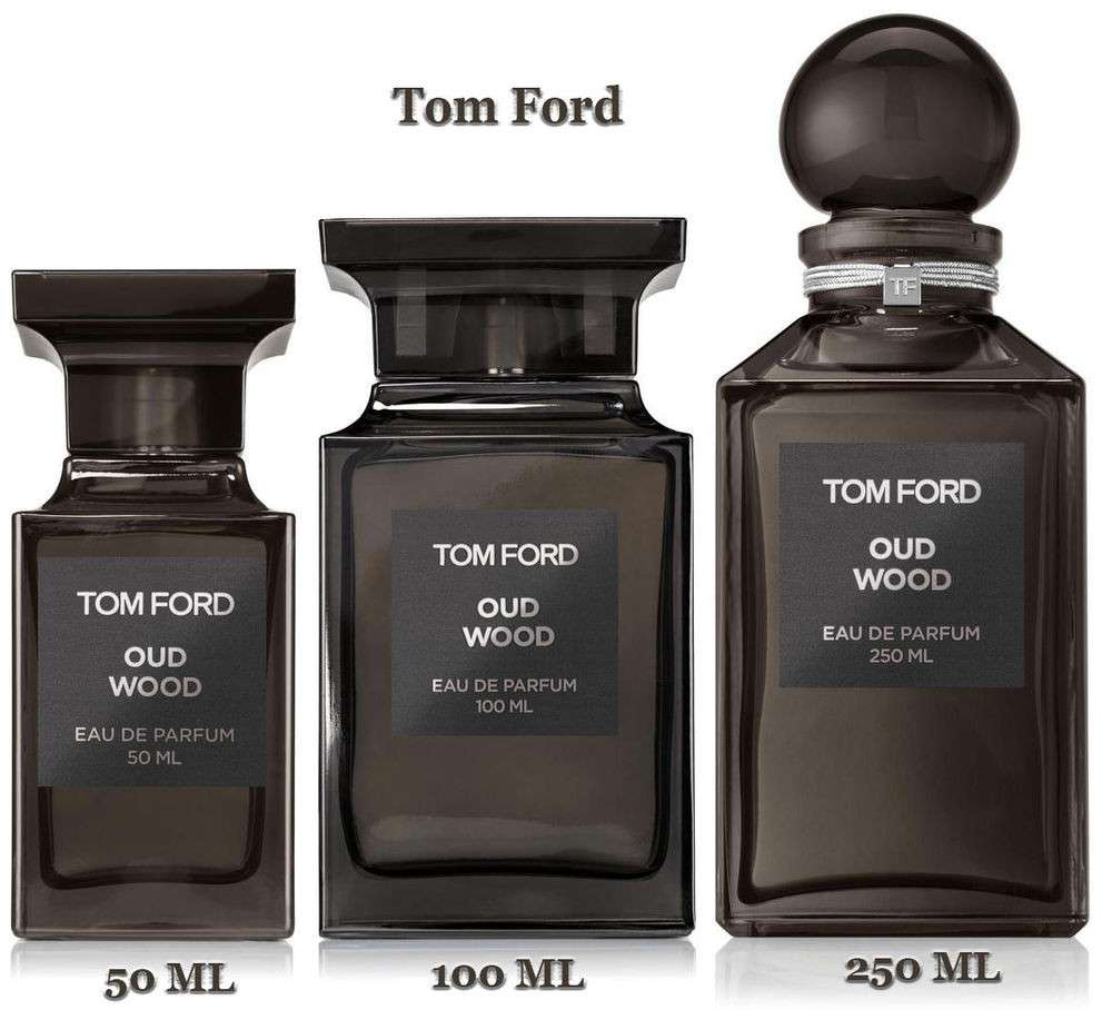 Различные объемы флакончиков Tom Ford Oud Wood